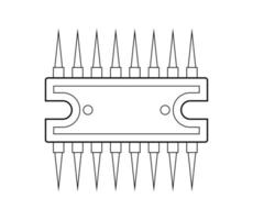 ilustración vectorial de microcircuito lineal vector