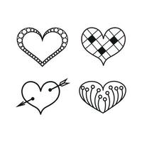 Set of hearts vector