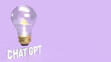 The light bulb and text chatgpt for technology  or it concept 3d rendering photo