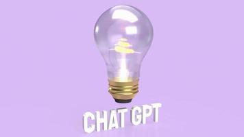 The light bulb and text chatgpt for technology  or it concept 3d rendering photo