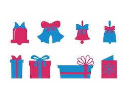 Set of gifts and bells vector