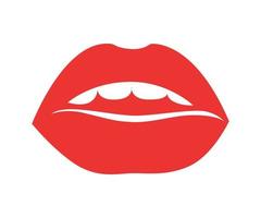 ilustración vectorial de los labios de las mujeres con lápiz labial rojo vector