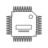 ilustración vectorial de microcircuito lineal vector