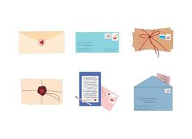 Set of Envelopes and Letters vector