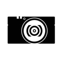 Camera Silhouette. Black and White Icon Design Element on Isolated White Background vector