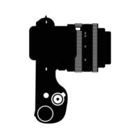 Camera Top View Silhouette. Black and White Icon Design Element on Isolated White Background vector