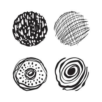 Set of Textured Circles with Patterns vector