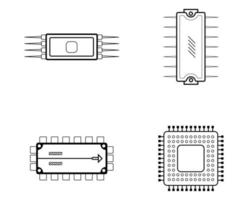 colección de microcircuito lineal vector