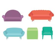 juego de sillones y sofas vector