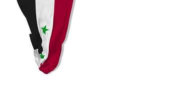 Syria, Syrian Hanging Fabric Flag Waving in Wind 3D Rendering, Independence Day, National Day, Chroma Key, Luma Matte Selection of Flag video