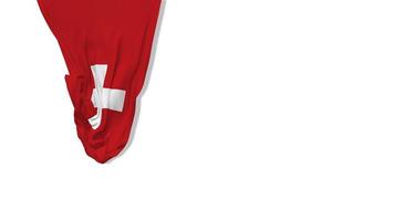 Switzerland Hanging Fabric Flag Waving in Wind 3D Rendering, Independence Day, National Day, Chroma Key, Luma Matte Selection of Flag video