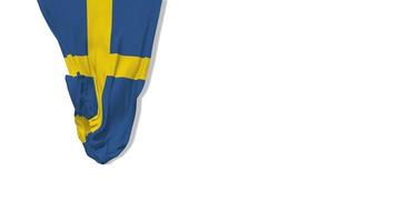Sverige hängande tyg flagga vinka i vind 3d tolkning, oberoende dag, nationell dag, krom nyckel, luma matt urval av flagga video