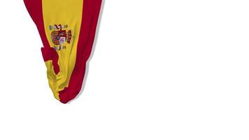 Espagne drapeau en tissu suspendu agitant dans le vent rendu 3d, fête de l'indépendance, fête nationale, clé chroma, sélection luma matte du drapeau video