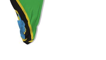 bandera de tela colgante de tanzania ondeando en el viento representación 3d, día de la independencia, día nacional, clave de croma, luma mate selección de bandera video