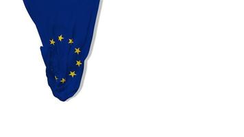 europeo unione, Unione Europea sospeso tessuto bandiera agitando nel vento 3d rendering, indipendenza giorno, nazionale giorno, croma chiave, luma Opaco selezione di bandiera video