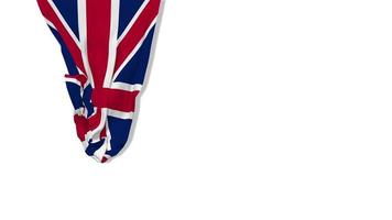 das großbritannien, uk hängende stofffahne weht im wind 3d-rendering, unabhängigkeitstag, nationaltag, chroma-key, luma-matte auswahl der flagge video