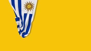 bandera de tela colgante de uruguay ondeando en el viento representación 3d, día de la independencia, día nacional, clave de croma, luma mate selección de bandera video