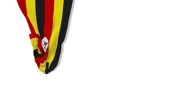 Uganda Hanging Fabric Flag Waving in Wind 3D Rendering, Independence Day, National Day, Chroma Key, Luma Matte Selection of Flag video