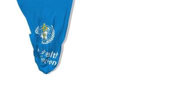 World Health Organization, WHO Hanging Fabric Flag Waving in Wind 3D Rendering, Chroma Key, Luma Matte Selection of Flag video