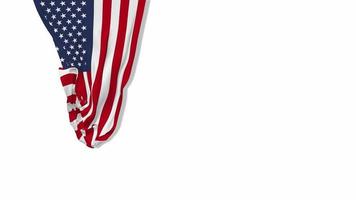 United States of America Hanging Fabric Flag Waving in Wind 3D Rendering, Independence Day, National Day, Chroma Key, Luma Matte Selection of Flag video