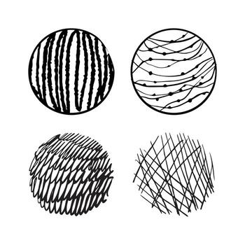 Set of Textured Circles with Patterns vector