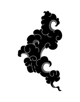 Black clouds of smoke and wave