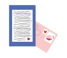 ilustración vectorial de carta de amor vector