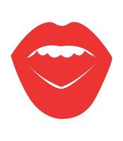 Vector illustration of women's Lips with Red Lipstick