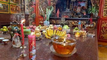 Malang, Indonesia, on January-07-2023. Excitement on Chinese new year eve. Eng An Kiong Temple, a place of worship for three religions, Confucianism, Taoism and Buddhism. photo