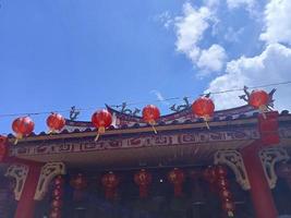 Malang, Indonesia, on January-07-2023. Excitement on Chinese new year eve. Eng An Kiong Temple, a place of worship for three religions, Confucianism, Taoism and Buddhism. photo