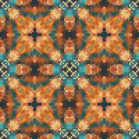 Geometric mosaic seamless pattern design, Repeat textile design, Surface design. vector