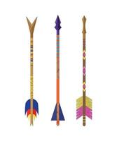 Set of Arrows with Feathers vector