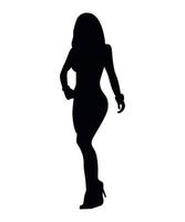 ilustración vectorial de siluetas negras de culturista femenina vector