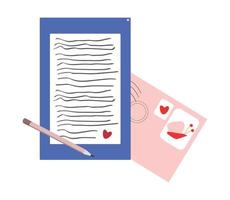 ilustración vectorial de carta de amor vector