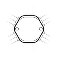 ilustración vectorial de microcircuito lineal vector