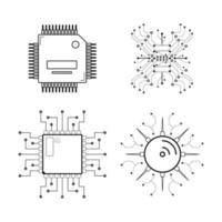 colección de microcircuito lineal vector