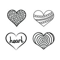 Set of hearts vector