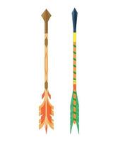 Set of Arrows with Feathers vector