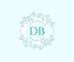 DB Initials letter Wedding monogram logos template, hand drawn modern minimalistic and floral templates for Invitation cards, Save the Date, elegant identity. vector