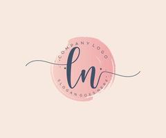 Initial LN feminine logo. Usable for Nature, Salon, Spa, Cosmetic and Beauty Logos. Flat Vector Logo Design Template Element.