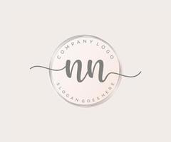 Initial NN feminine logo. Usable for Nature, Salon, Spa, Cosmetic and Beauty Logos. Flat Vector Logo Design Template Element.