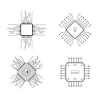 colección de microcircuito lineal vector