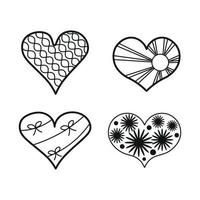 Set of hearts vector