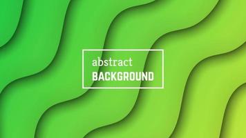 Abstract minimal wave geometric background. Green wave layer shape for banner, templates, cards. Vector illustration.