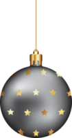 Christmas ball ornaments hanging on gold thread png