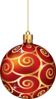 jul boll ornament hängande på guld tråd png