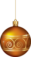 Christmas ball ornaments hanging on gold thread png