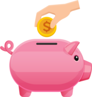 pink piggy bank png