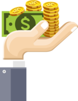 business hand with money png