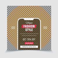 WebUnique Fashion style Mega sale offers promotional square social media post template eps vector file